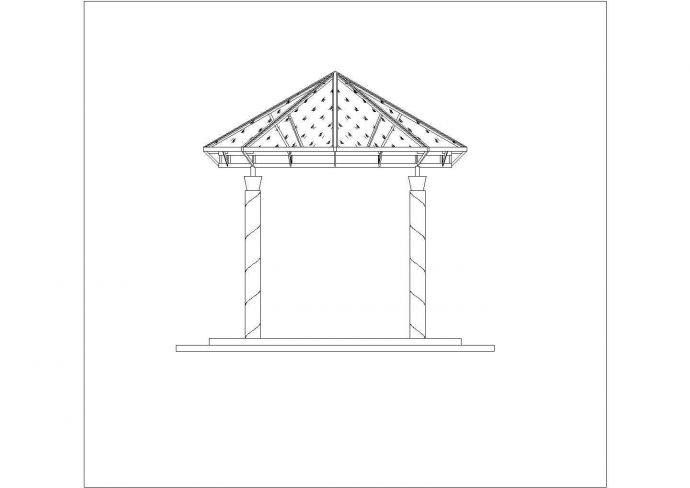 某景观亭cad施工图_图1