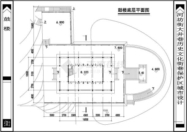 某地区鼓楼建筑设计方案CAD图纸-图一