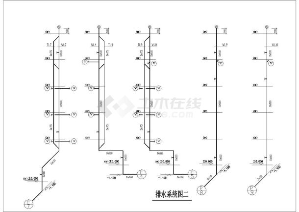 某宾馆给排水cad施工图-图一