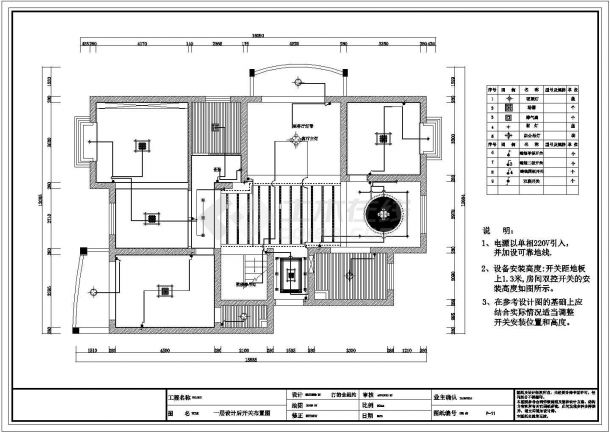 某一纯中式家装CAD施工图附效果图-图二