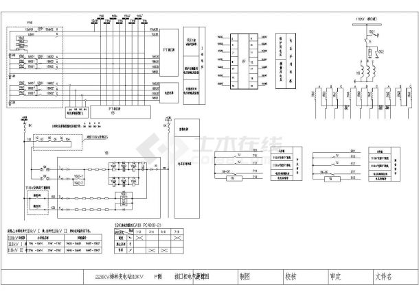 220KV变电站PT接口屏原理设计cad图纸-图二