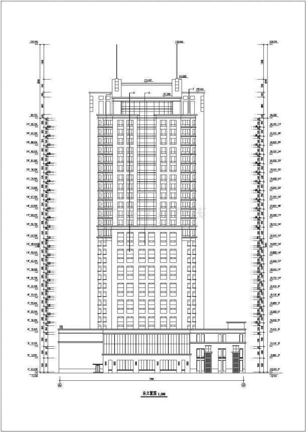 某酒店建筑全套施工方案CAD平面图-图二