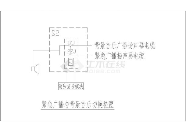 某建筑背景音乐系统电气设计方案图-图一