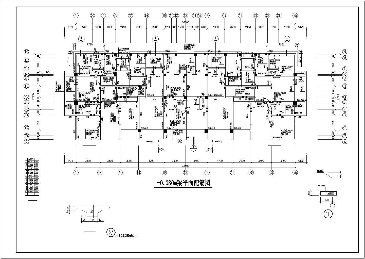 十二层住宅楼框剪结构cad施工详细工程图