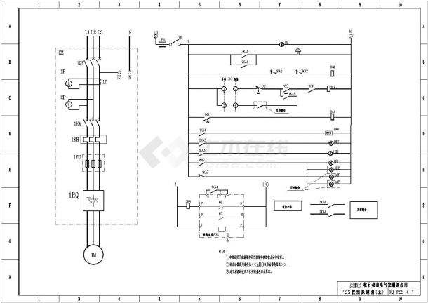 比较实用的ABB软启控制电气原理图纸-图一
