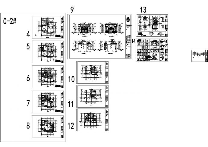 两户连排别墅建筑设计图（建筑cad图纸）_图1