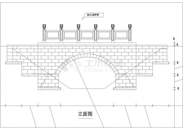 一个跨径4.6m的小石桥初步设计图纸-图一