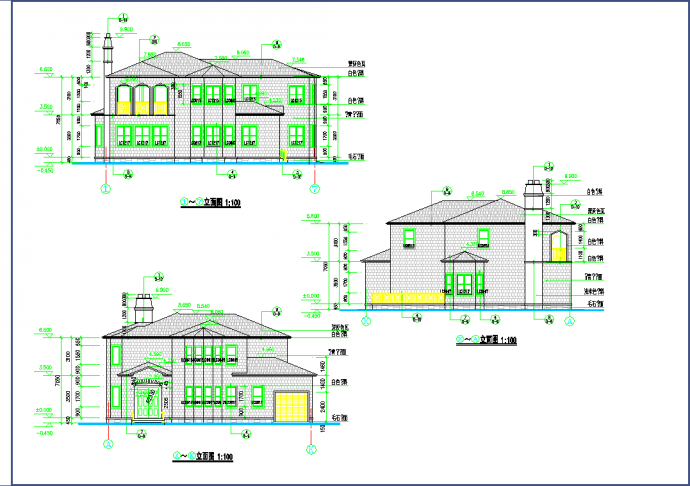 某宾馆别墅的全套设计CAD建筑施工图_图1
