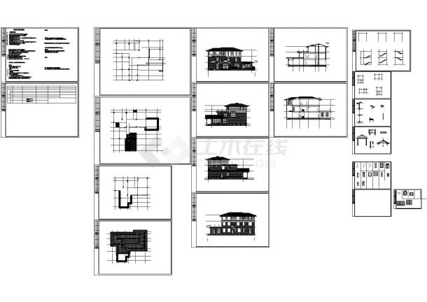 三层简式别墅建筑施工图（全）-图一
