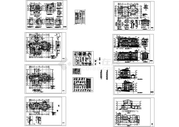 -1+3层植物园别墅建筑施工设计CAD图纸-图一