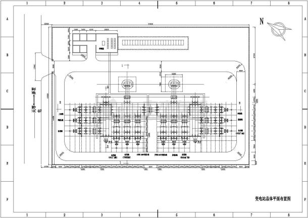 变电站电气平面布置设计cad图纸-图一