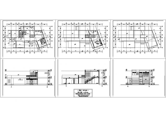某地上二层风车别墅建筑施工CAD图纸（含效果图）_图1