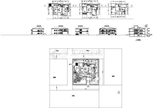 某大型别墅CAD图纸（含效果图）-图一
