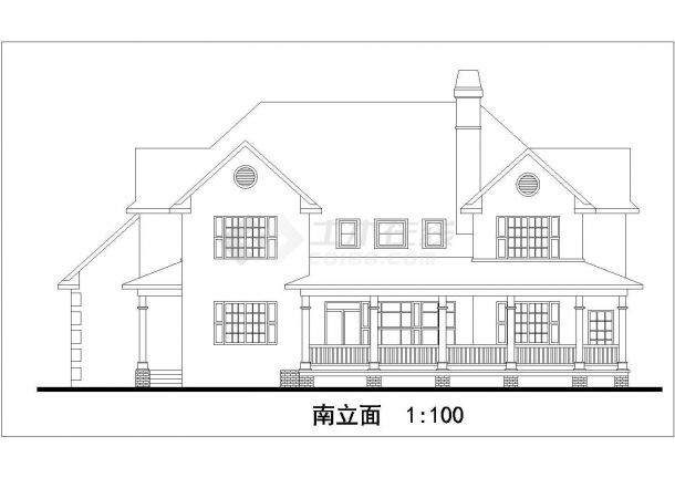 某特色别墅设计施工CAD建筑方案图纸-图一