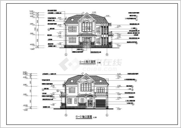 某小别墅建筑结构设计施工CAD图纸-图一