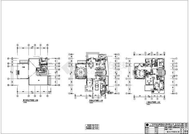 某别墅住宅建筑cad电气平面施工设计图-图二