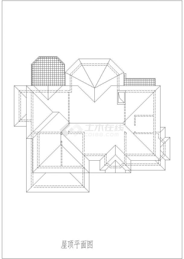 某地小型坡地独栋别墅方案设计建筑图（共8张）-图一