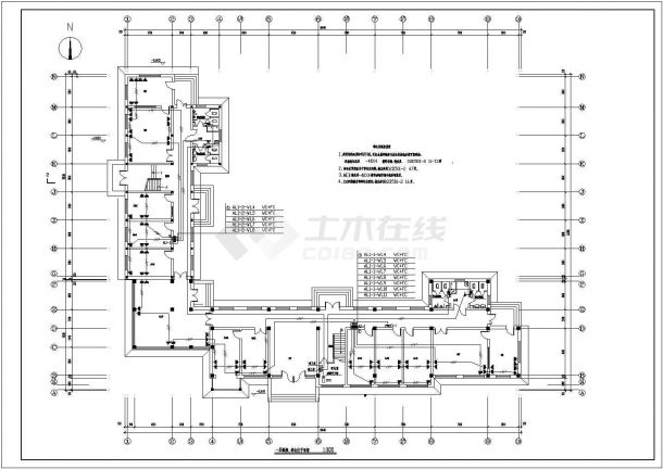 四层办公楼电气设计方案CAD施工图纸-图二