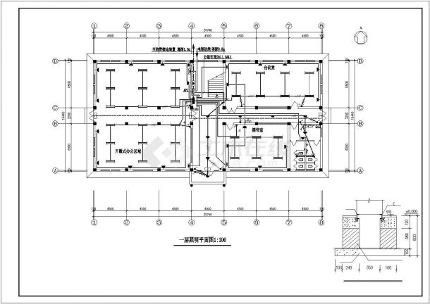 三层办公楼电气设计方案CAD施工图纸-图二