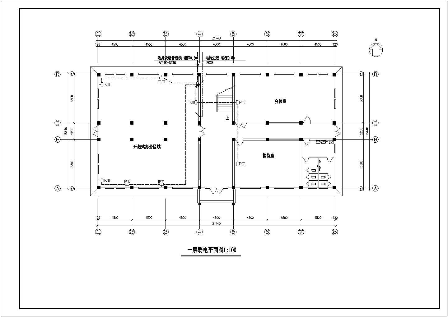 三层办公楼电气设计方案CAD施工图纸