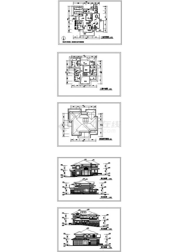 北美风格别墅全套建筑方案图-图一