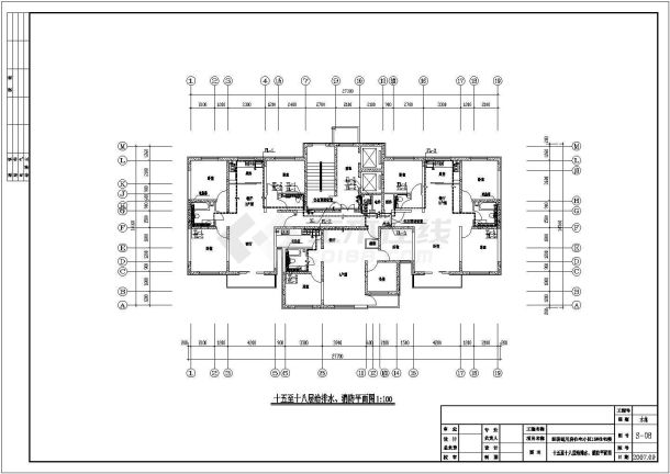 西宁某经济适用房单栋给排水设计施工图-图二