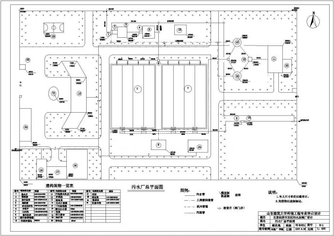 某生活污水处理工程工艺设计图纸（课程设计）_图1