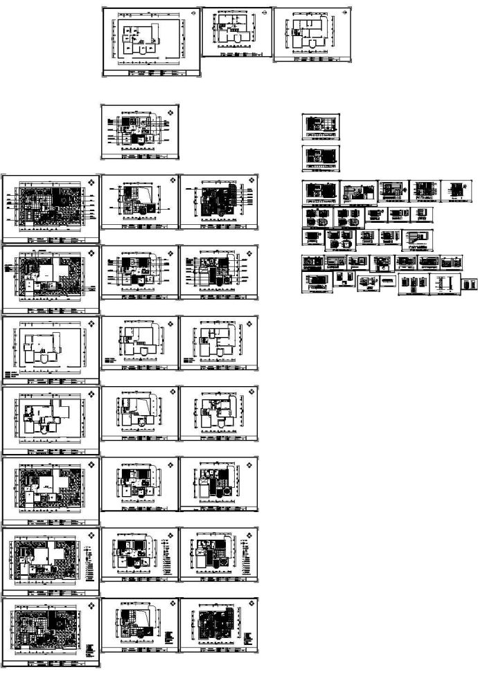 某三层现代别墅施工CAD图（附效果图）_图1