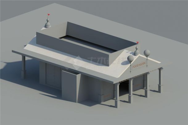 迪斯尼食品小卖部BIM项目模型Revit建筑机电综合-图二