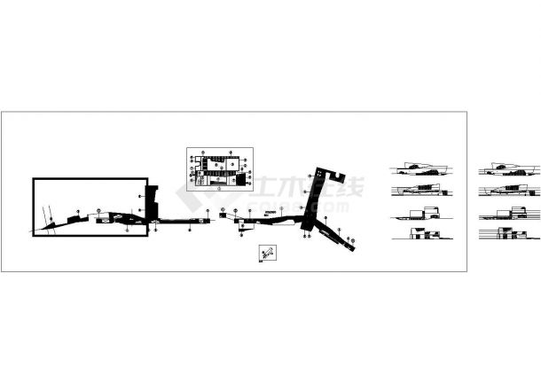 安徽古生物博物馆建筑施工CAD图（含室外总体）-图一