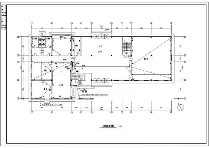 某利达办公楼电气设计CAD施工图_图1
