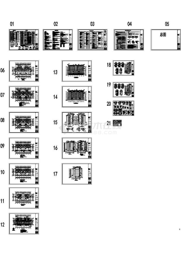 徽派6层住宅全套设计施工图-图一