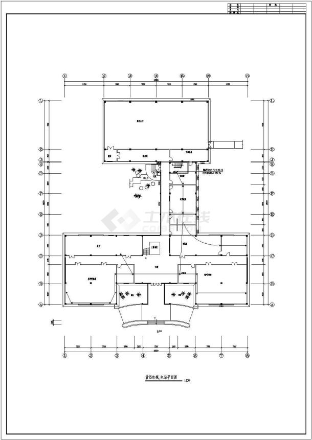 某三层办公楼全套电气设计CAD施工图-图一