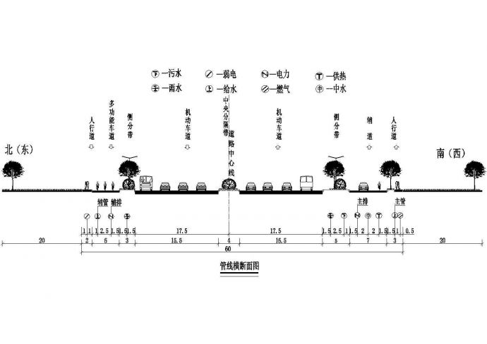 安徽某市政道路综合管线工程施工图设计_图1