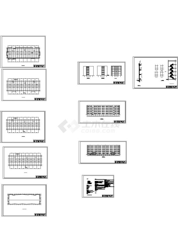 【5层】5060平米五层宿舍楼全套毕业课程设计（计算书、建筑、结构图）-图一