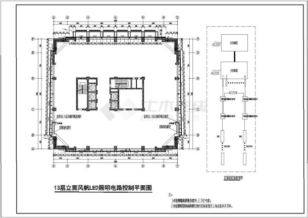 某大厦泛光照明电气设计CAD施工图-图二