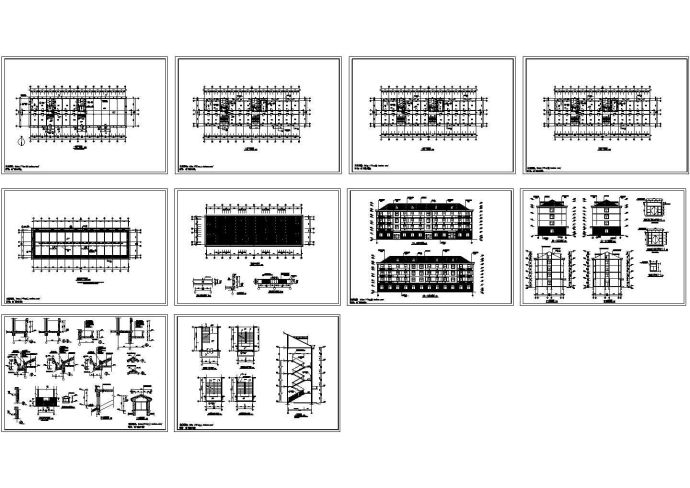 长48米 宽14米 4层宿舍楼建筑施工图（含平立剖）_图1