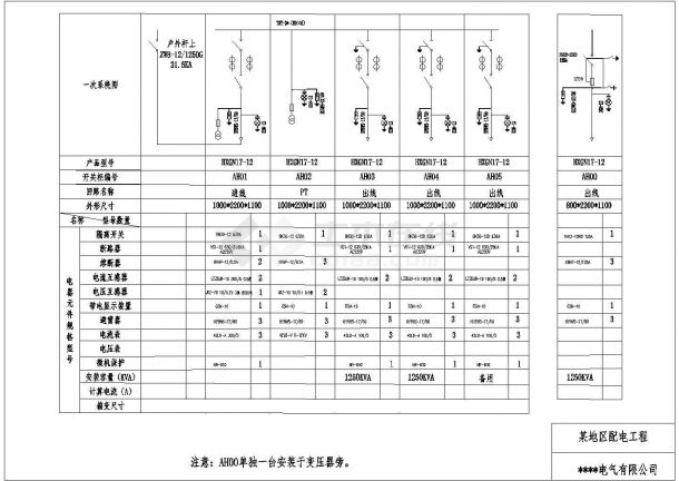 某住宅小区供配电设备电气cad详细图纸-图一