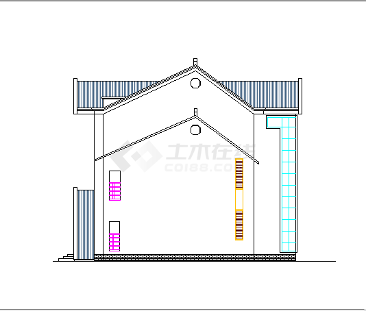 村委会建筑设计施工图纸（共10张）-图二