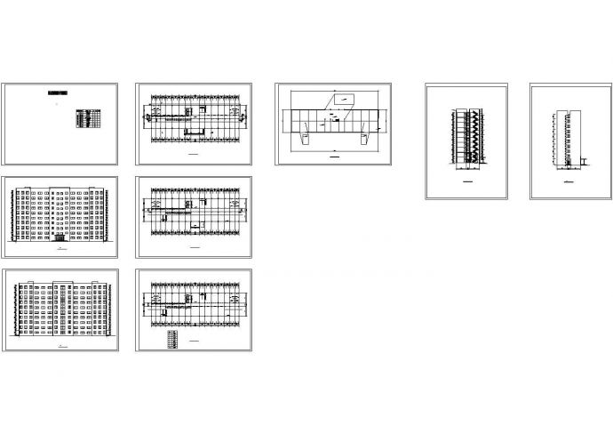 厦门10层框架结构办公楼毕业设计cad图纸，共9张_图1