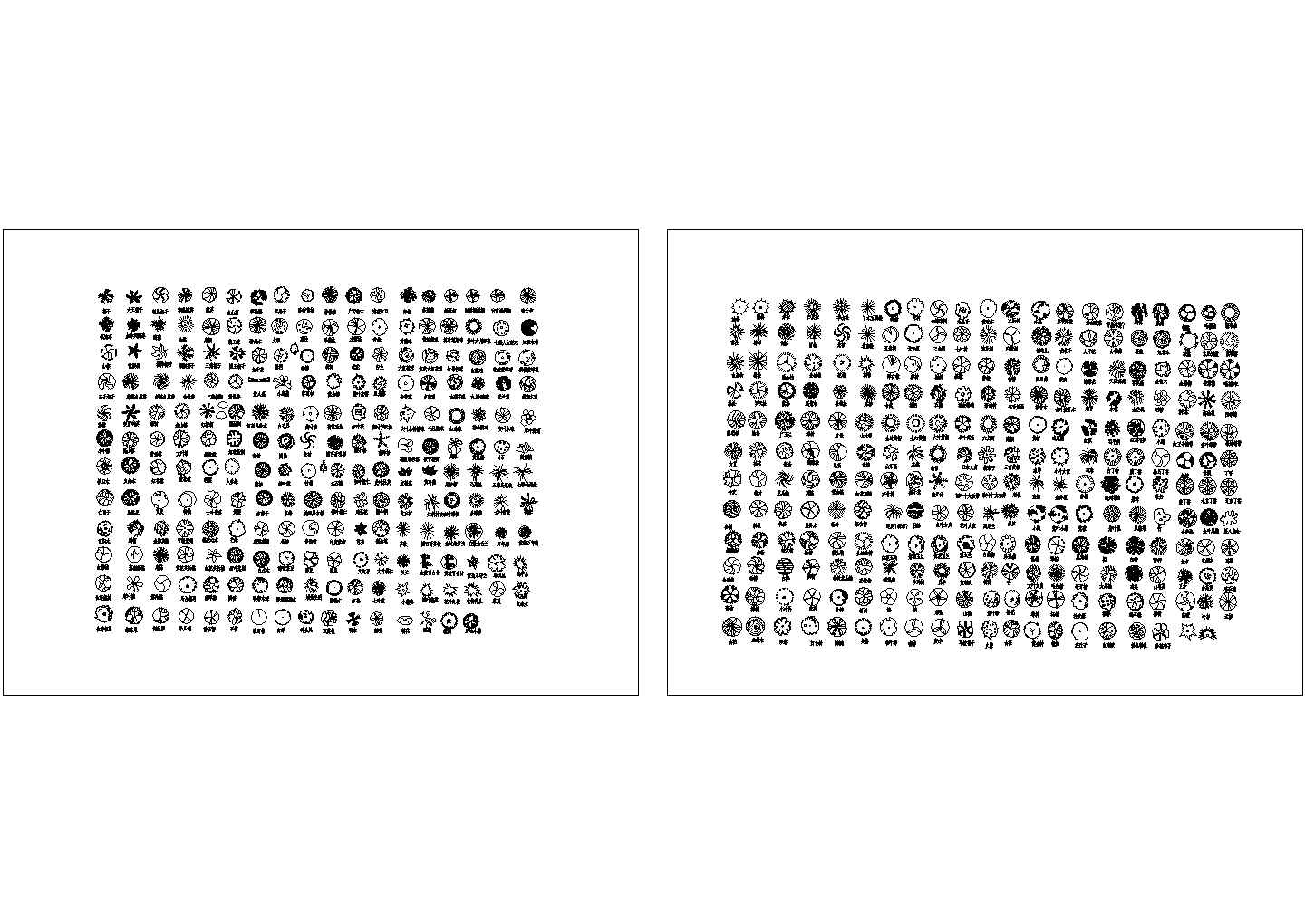 400余种最全CAD园林植物图例