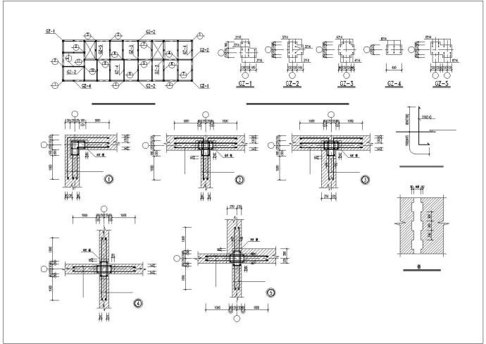 某构造柱圈梁承台梁大样节点构造详图全表_图1