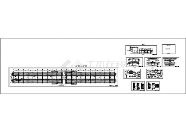 某高铁火车站主站房及站台雨棚和进出站人行天桥设计cad结构施工图（标注详细）-图二