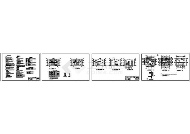 江西农村别墅设计建筑施工cad图，共二十一张-图一