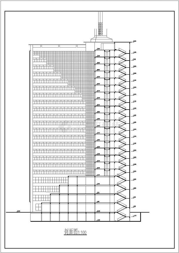 扬州市某地区某宾馆CAD建筑方案图-图一
