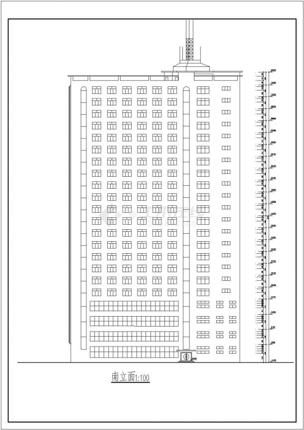 扬州市某地区某宾馆CAD建筑方案图-图二