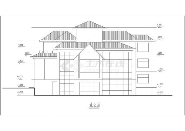 某别墅图纸施工设计CAD建筑平立面-图一