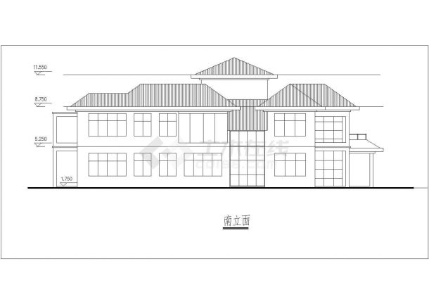 某别墅图纸施工设计CAD建筑平立面-图二