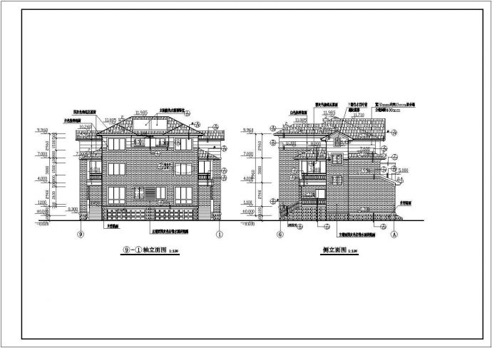双联别墅建筑设计施工CAD全套方案图_图1