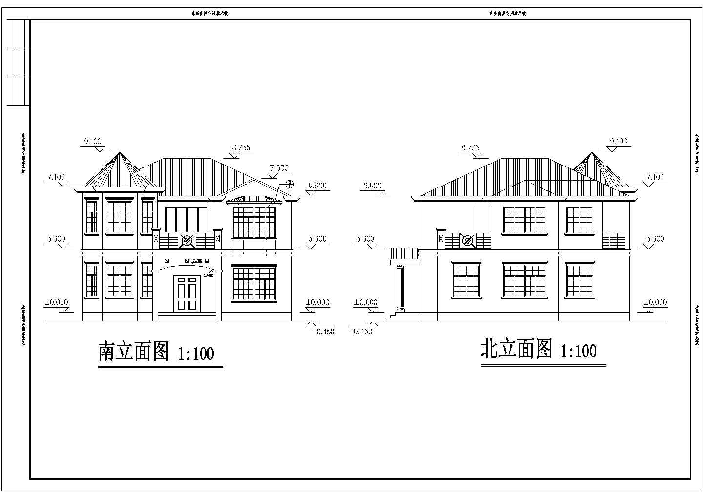 小别墅建筑设计CAD方案平立面施工图